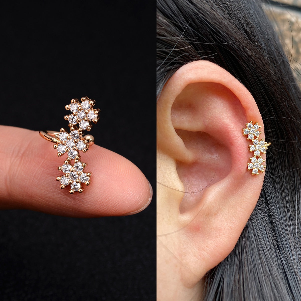 1Pcs Hot Sale Cute Metal Leaf Earcuff Clips On Earring for Women Girls No Fake Piercing Cartilage Earrings Ear Ring Without Hole