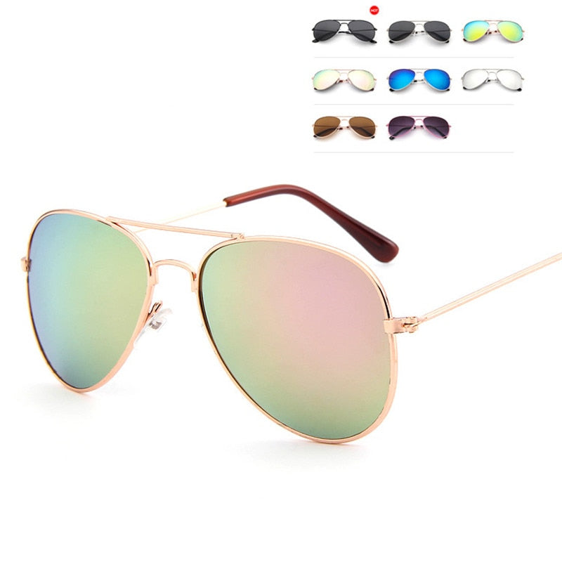 RBROVO 2021 Classic Sunglasses Girls Colorful Mirror Children Glasses Metal Frame Kids Travel Shopping Eyeglasses UV400