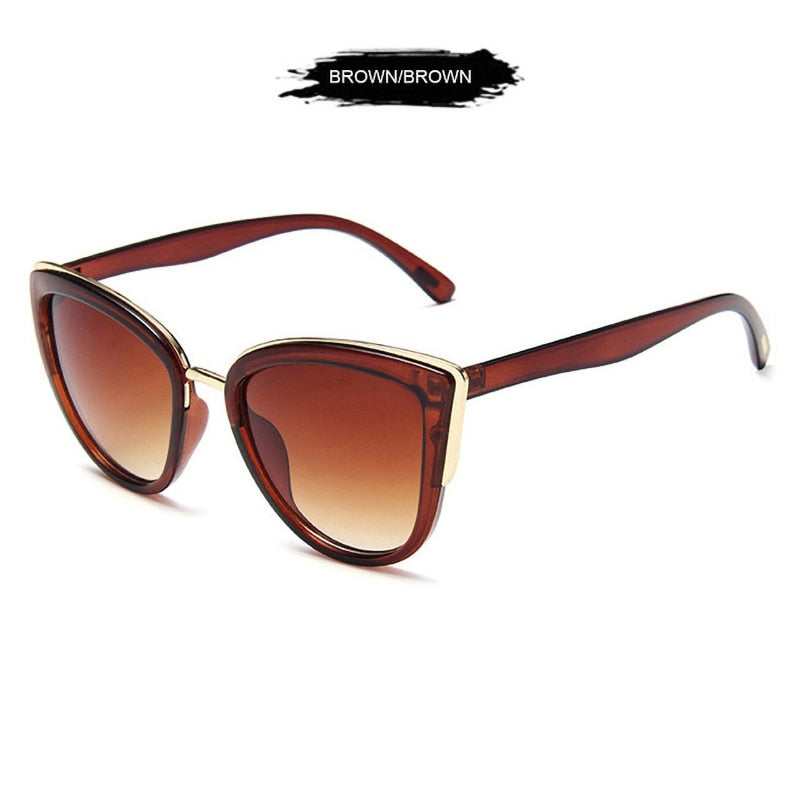 FUQIAN 2022 Cateye Women Sunglasses Vintage Anti-glare Sun Glasses Female Fashion Leopard Shades UV400