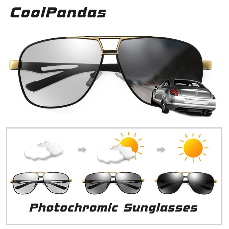 Top Aluminum Magnesium Square Polarized Photochromic Sunglasses Men Sun Glasses Military Safety Driving Oculos De Sol Masculino