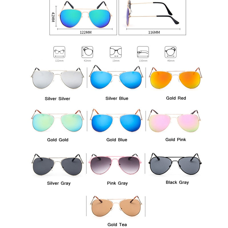 RBROVO 2021 Classic Sunglasses Girls Colorful Mirror Children Glasses Metal Frame Kids Travel Shopping Eyeglasses UV400