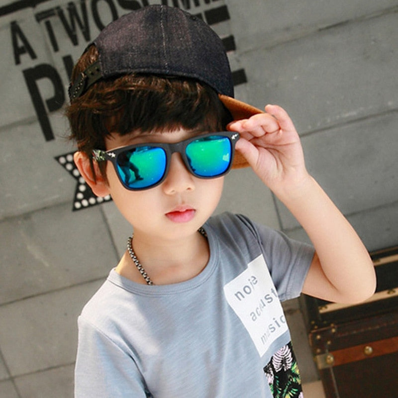 2020 Children&#39;s Fashion Sunglasses Square Mirror Sun Glasses Brand Design Sunglasses for Boys and Girls Design Eyewear UA400