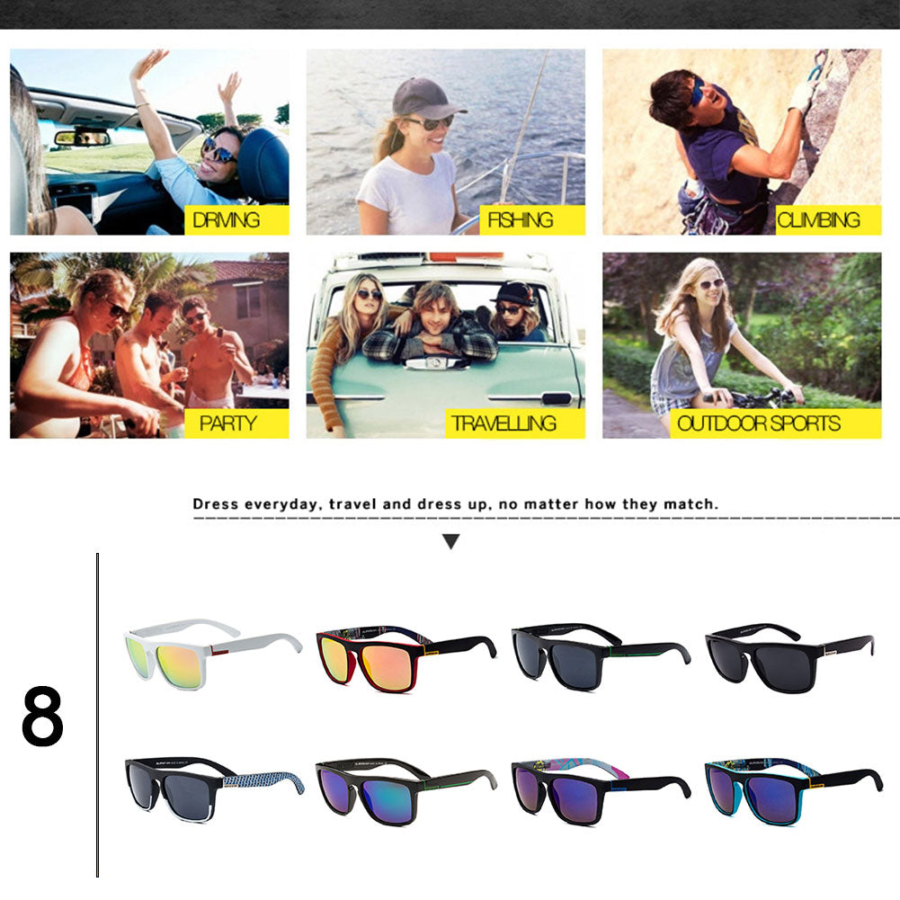 New Fashion Classic Square Sunglasses Men Women Sport Outdoor Beach Fishing Travel Goggles Colorful Sunglasses UV400 Goggle Gafa