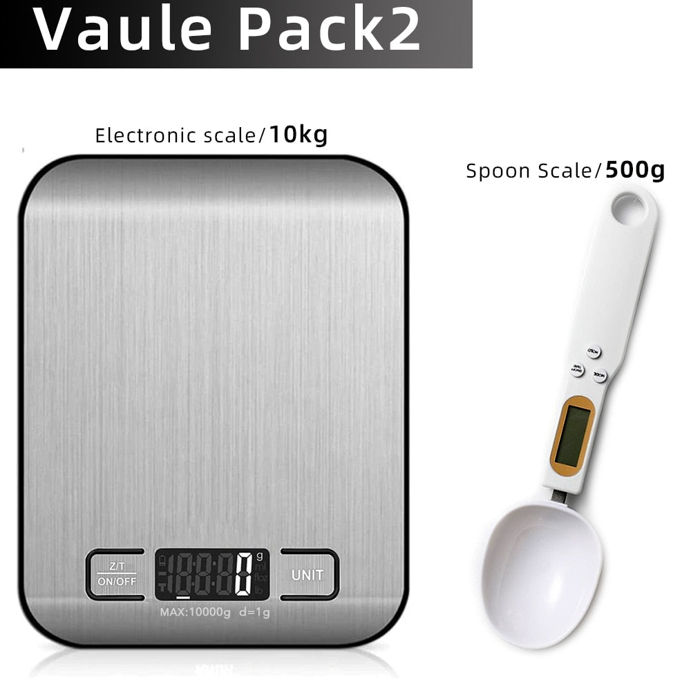 Kitchen Scale Digital Multi-function Stainless Steel Weighing Scale with LCD Display 5KG Electronic Scales Measuring