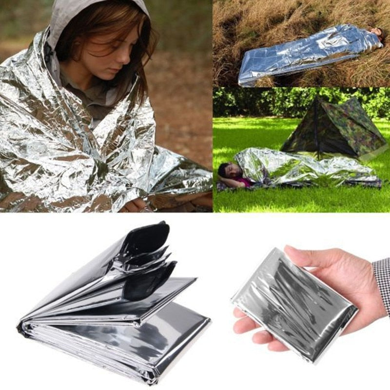 Emergency Blanket Outdoor Survive First Aid Kit Military Rescue Kit Windproof Waterproof Foil Thermal Blanket For Camping Hiking