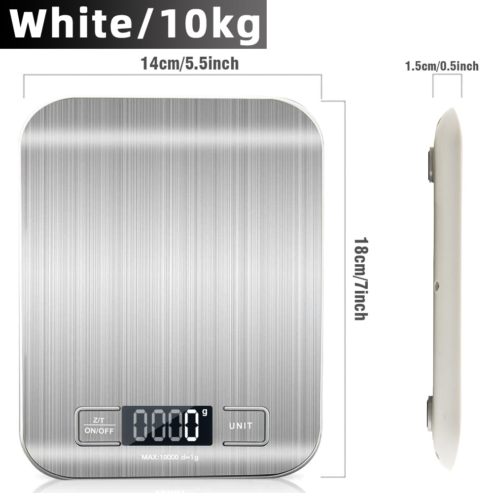 Kitchen Scale Digital Multi-function Stainless Steel Weighing Scale with LCD Display 5KG Electronic Scales Measuring